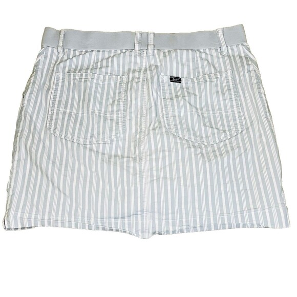 Lee Denim Jean Skirt Skort Stripe Gray White 14 M - Picture 5 of 12
